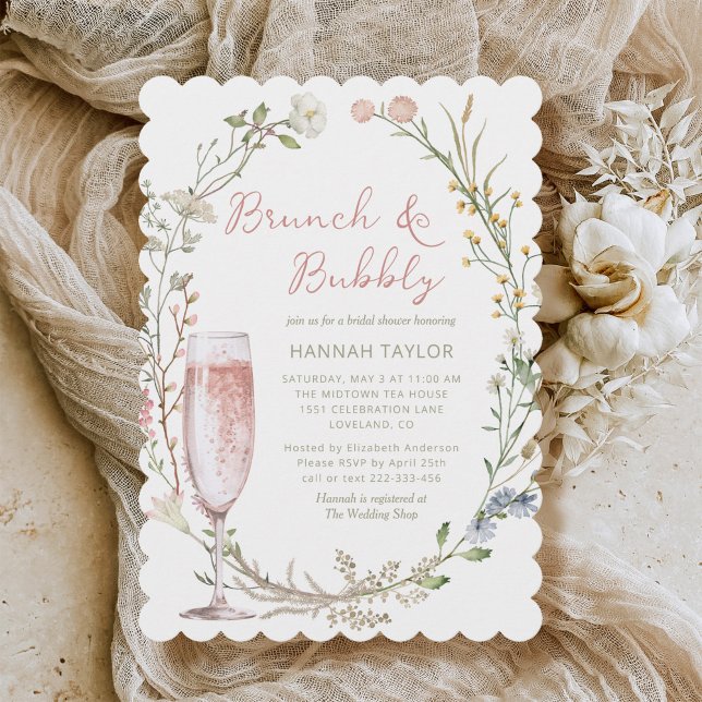 Brunch and Bubbly Bridal Shower Invitation (Brunch and Bubbly Bridal Shower Invitation)