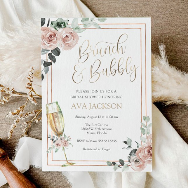 Brunch and Bubbly Bridal Shower Invitation (Creator Uploaded)