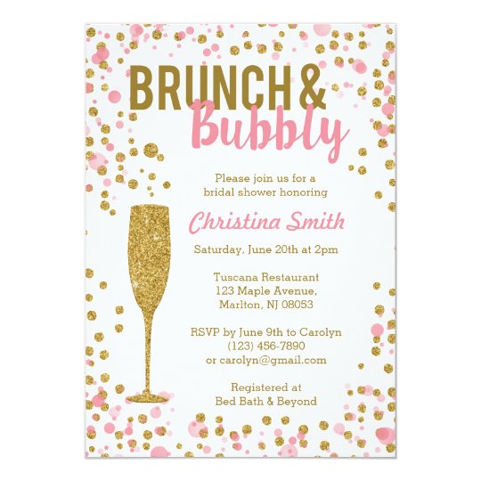 Brunch and Bubbly Bridal Shower Invitation | Zazzle.com