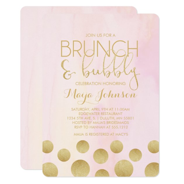 Brunch And Bubbly Bridal Shower Invitation