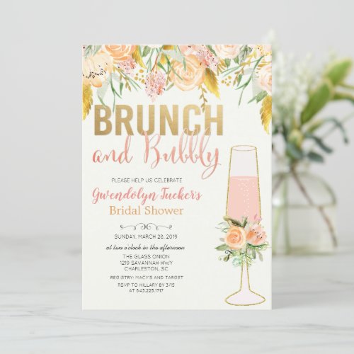 Brunch and Bubbly Bridal Shower Invitation