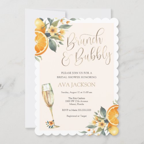 Brunch and Bubbly Bridal Shower Invitation