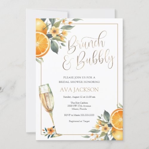 Brunch and Bubbly Bridal Shower Invitation