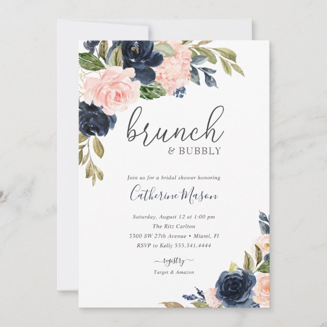 Brunch and Bubbly Bridal Shower Invitation (Front)