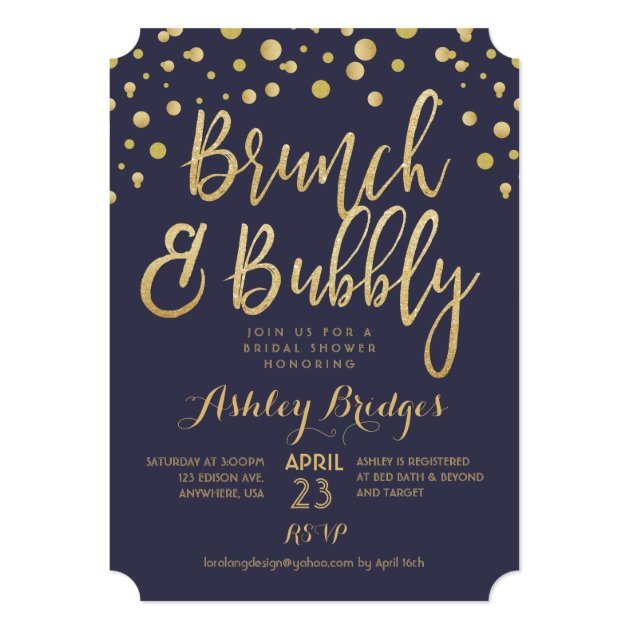 Brunch And Bubbly Bridal Shower Invitation