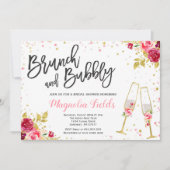 Brunch And Bubbly Bridal Shower Invitation Floral (Front)