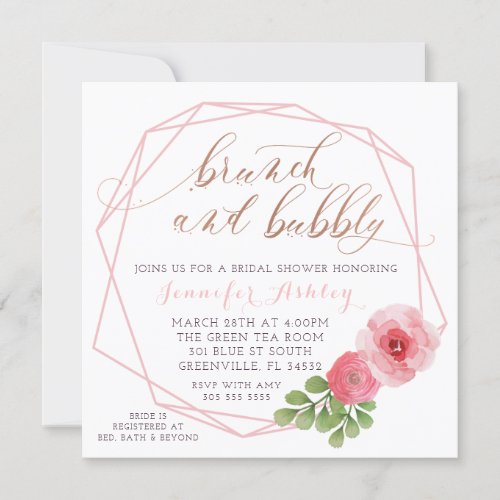 BRUNCH AND BUBBLY BRIDAL SHOWER INVITE