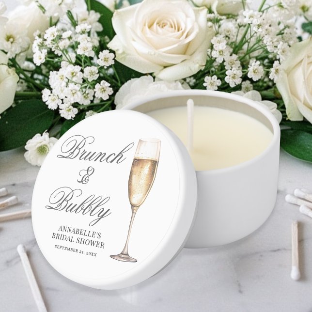 Brunch And Bubbly Bridal Shower Mini Candle Favors (Brunch And Bubbly Bridal Shower Mini Candle Favors)