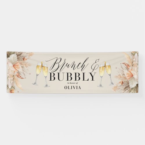 brunch and bubbly Bridal shower pampas grass Banne Banner