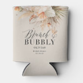 brunch and bubbly Bridal shower pampas grass Can Cooler (Front)