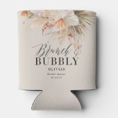 brunch and bubbly Bridal shower pampas grass Can Cooler (Back)