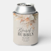 brunch and bubbly Bridal shower pampas grass Can Cooler (Can Back)