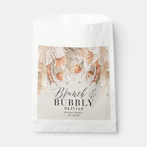 brunch and bubbly Bridal shower pampas grass  Favor Bag