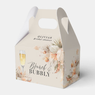 Brunch and bubbly Bridal shower pampas grass Favor Boxes