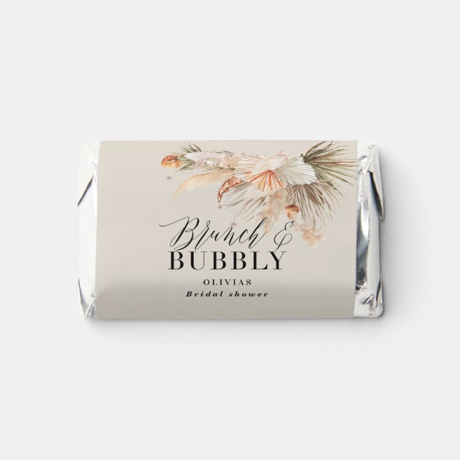 brunch and bubbly Bridal shower pampas grass  Hershey's Miniatures (Front)