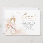 Brunch and Bubbly Bridal Shower Pampas Grass  Invitation (Front)