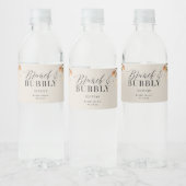 brunch and bubbly Bridal shower pampas grass Water Bottle Label (Bottles)