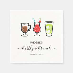Brunch and Bubbly Bridal Shower Paper Napkins