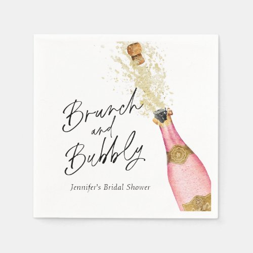 Brunch and Bubbly Bridal Shower Paper Napkins