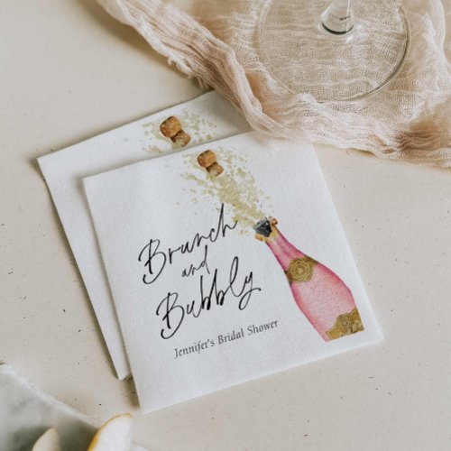 Brunch and Bubbly Bridal Shower Paper Napkins