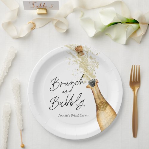 Brunch and Bubbly Bridal Shower Paper Plates