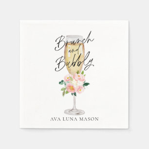 Brunch and Bubbly Bridal Shower Personalized Napkins