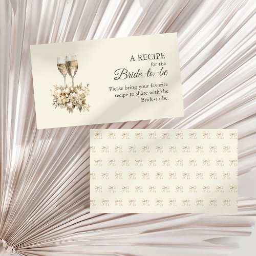 Brunch and Bubbly Bridal Shower Share A Recipe Enclosure Card