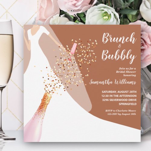Brunch and Bubbly Bridal Shower Terracotta Invitation