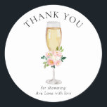 Brunch and Bubbly Bridal Shower Thank you Classic Round Sticker<br><div class="desc">Bubbly and Brunch Bridal Shower Thank you Round Sticker Great for envelope sealing or Favor stickers. Matching items in our store Cava Party Design.</div>