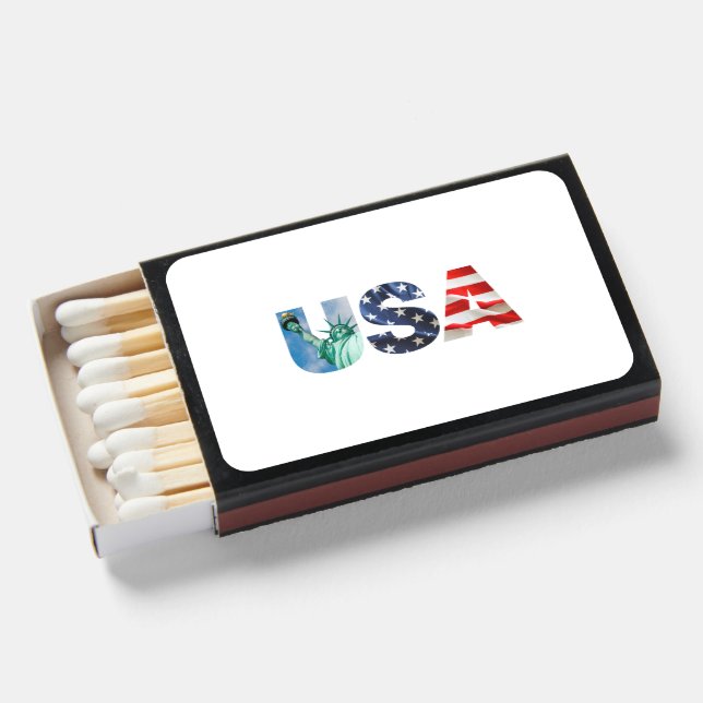 Brunch and Bubbly Bridal Shower USA Flag  Matchboxes (Front Open)