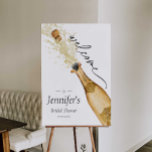 Brunch and Bubbly Bridal Shower Welcome Foam Board<br><div class="desc">Brunch and Bubbly welcome sign foam board. Personalize them with your name and event. Designed with a beautiful watercolor Gold Champagne Bottle.  Matching items in our store Cava Party Design.</div>