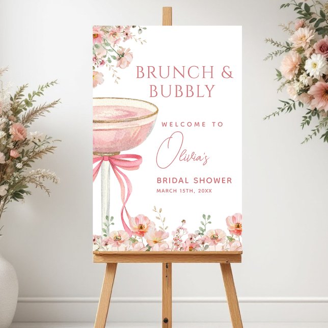Brunch and Bubbly Bridal Shower Welcome Foam Board (Creator Uploaded)