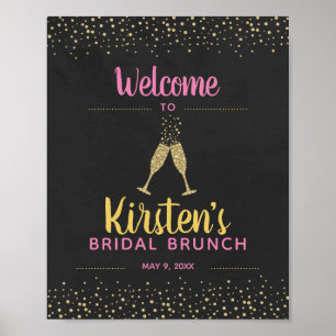 Brunch and Bubbly Bridal Shower Welcome Poster