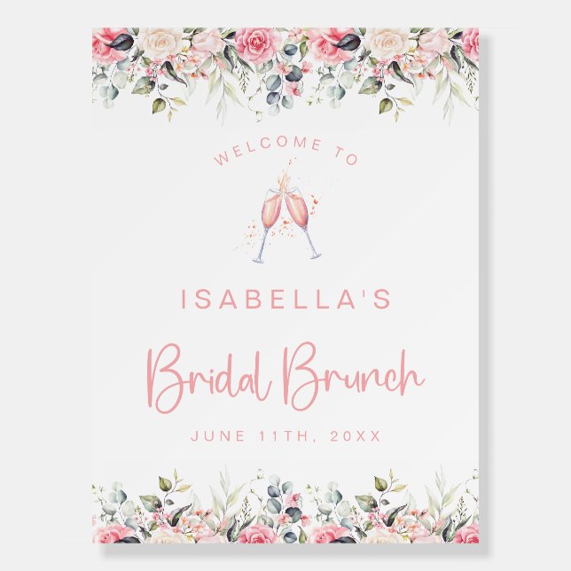 Brunch and Bubbly Bridal Shower Welcome Sign (Front)