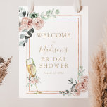 Brunch and Bubbly Bridal Shower Welcome Sign<br><div class="desc">Welcome guests to your shower with this beautiful poster. Add the guest of honor's name,  shower date and custom welcome text using the fields provided. Matching items available in the Adore Paper Co. Zazzle shop.</div>