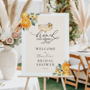 Brunch and Bubbly Bridal Shower Welcome Sign