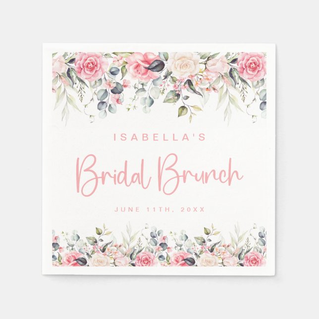 Brunch and Bubbly Bridal Shower Welcome Sign Napkins (Front)
