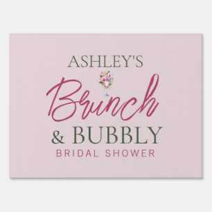 Brunch and Bubbly Bridal Shower Yard Sign