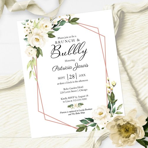 Brunch And Bubbly Budget Floral Invitation 