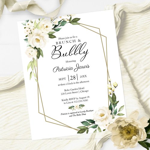 Brunch And Bubbly Budget Floral Invitation 