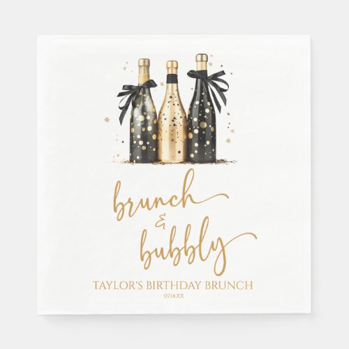 Brunch and Bubbly Champagne Birthday Brunch Party Napkins