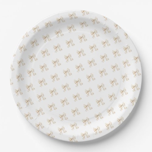 Brunch and Bubbly Champagne Bow Bridal Shower Paper Plates