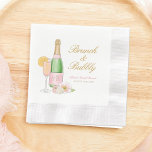 Brunch and Bubbly Champagne Bridal Brunch Napkins<br><div class="desc">Brunch and Bubbly Champagne Bridal Brunch Napkins
Add custom text to the back to provide any additional information needed for your guests.</div>