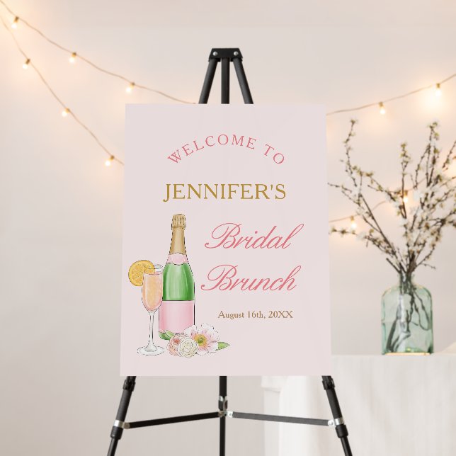 Brunch and Bubbly  Champagne Bridal Brunch Welcome Foam Board (In Situ (Stand))