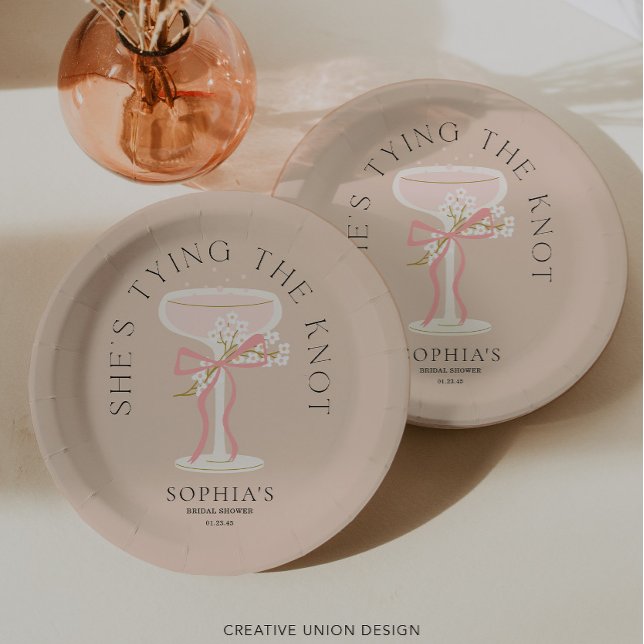 Brunch and Bubbly Champagne Bridal Shower Decor Paper Plates (Creator Uploaded)