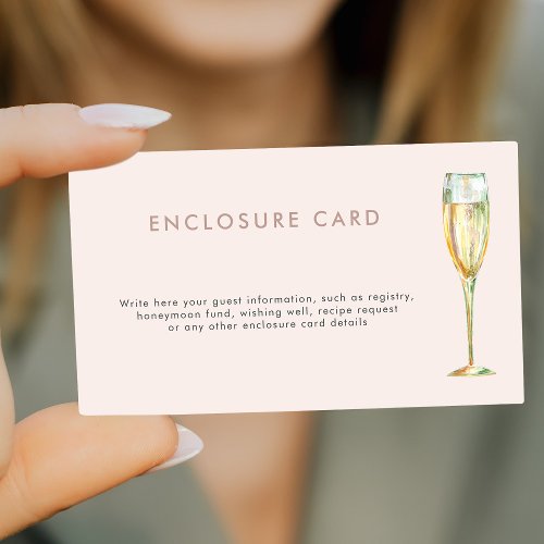 Brunch and bubbly champagne bridal shower enclosure card