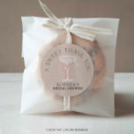 Brunch and Bubbly Champagne Bridal Shower Favors Classic Round Sticker<br><div class="desc">When planning a bridal shower, choosing these items with our "Brunch and Bubbly" theme can make the process delightfully effortless while ensuring a stunning result. The modern illustrated vintage champagne glass, adorned with delicate white flowers and a charming pink bow, adds a touch of elegance and whimsy that perfectly sets...</div>