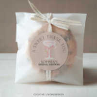 Brunch and Bubbly Champagne Bridal Shower Favors Classic Round Sticker