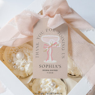 Brunch and Bubbly Champagne Bridal Shower Favors Gift Tags
