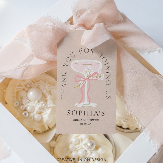 Brunch and Bubbly Champagne Bridal Shower Favors Gift Tags (Creator Uploaded)